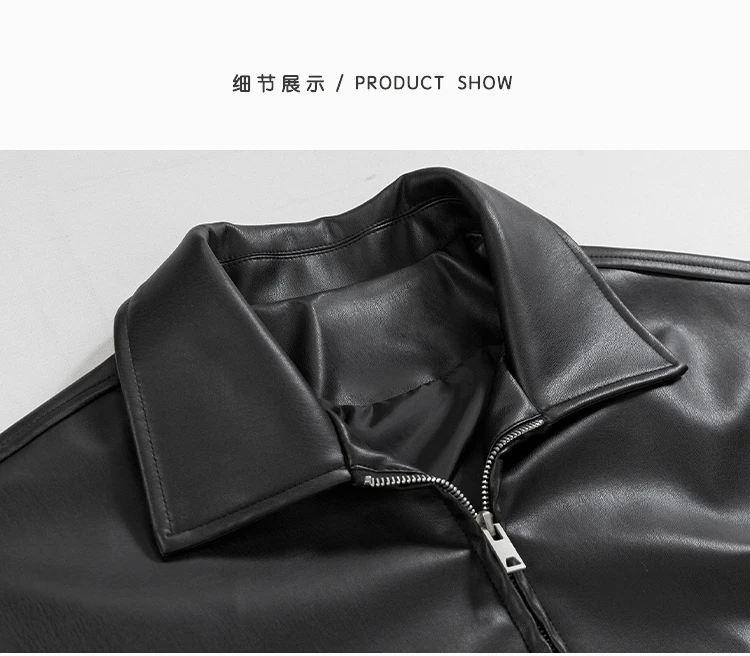 Mauroicardi Spring Autumn Cool Luxury Short Black Soft Light Pu Leather Jacket Men Zipper Casual Mens Jackets and Coats Fashion