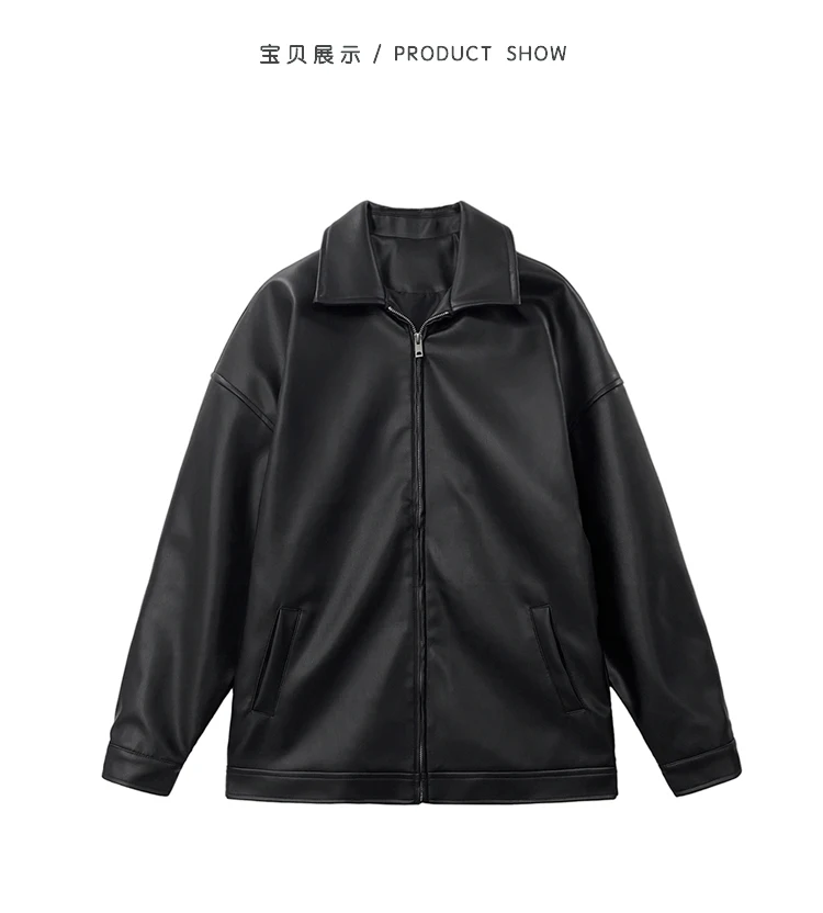 Mauroicardi Spring Autumn Cool Luxury Short Black Soft Light Pu Leather Jacket Men Zipper Casual Mens Jackets and Coats Fashion