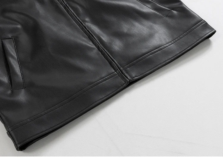 Mauroicardi Spring Autumn Cool Luxury Short Black Soft Light Pu Leather Jacket Men Zipper Casual Mens Jackets and Coats Fashion