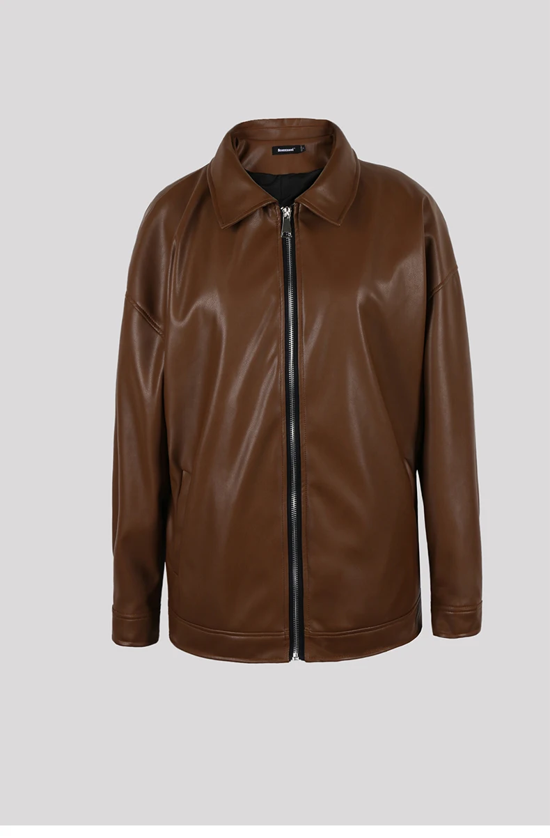 Mauroicardi Spring Autumn Cool Luxury Short Black Soft Light Pu Leather Jacket Men Zipper Casual Mens Jackets and Coats Fashion