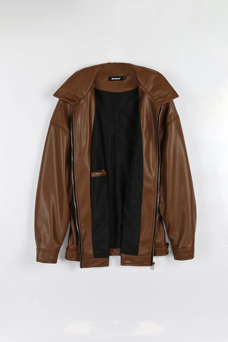 Mauroicardi Spring Autumn Cool Luxury Short Black Soft Light Pu Leather Jacket Men Zipper Casual Mens Jackets and Coats Fashion