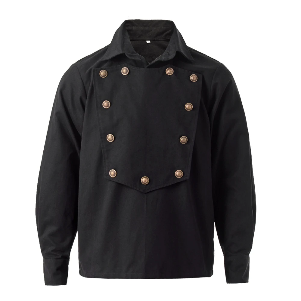 Vintage Shirt for Men Old Westerns Cowboys Watchmaker Bib Button Down Worship Colonial Costume