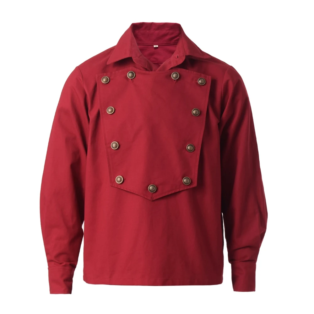 Vintage Shirt for Men Old Westerns Cowboys Watchmaker Bib Button Down Worship Colonial Costume