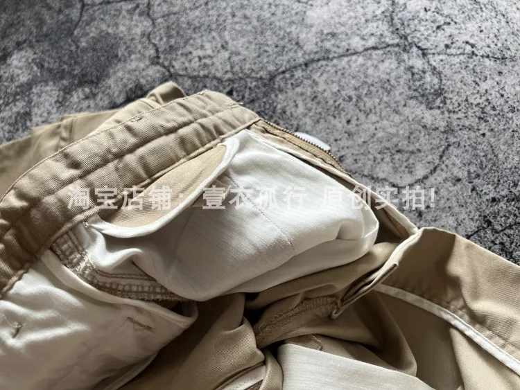 Spring/Autumn Men's Loose Straight Stretch Multi-Pocket Cargo Pants - Hong Kong Patchwork Casual Trousers Japanese Streetwear