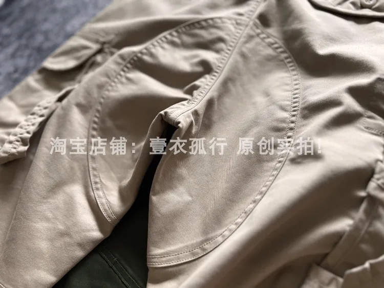 Spring/Autumn Men's Loose Straight Stretch Multi-Pocket Cargo Pants - Hong Kong Patchwork Casual Trousers Japanese Streetwear