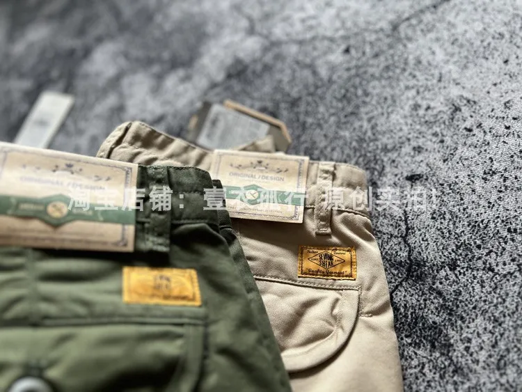 Spring/Autumn Men's Loose Straight Stretch Multi-Pocket Cargo Pants - Hong Kong Patchwork Casual Trousers Japanese Streetwear