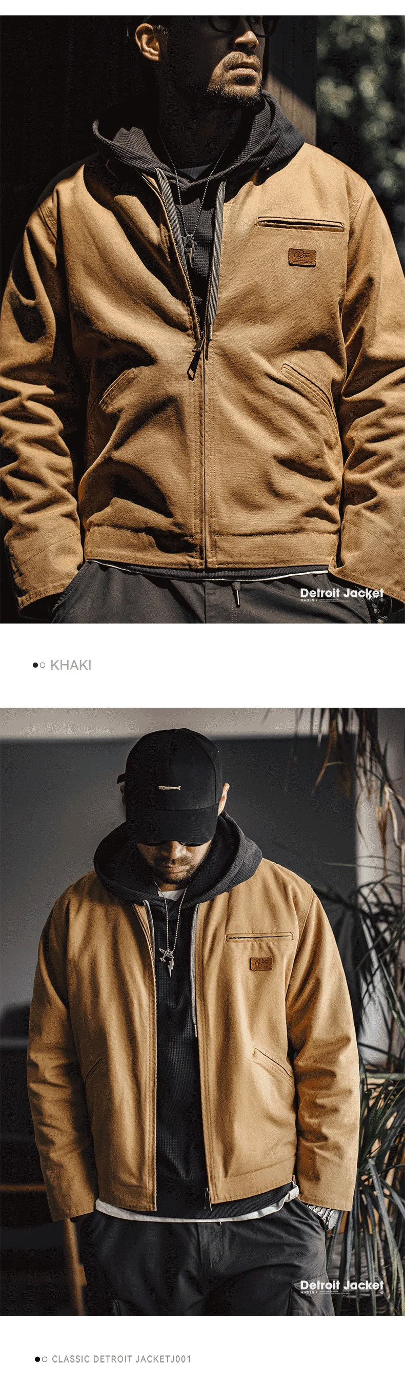 Maden Retro Interstellar Same Style J001 Jacket Canvas Detroit Hunting Jacket Heavyweight Pocket Work Jacket Lapel Collar Coat