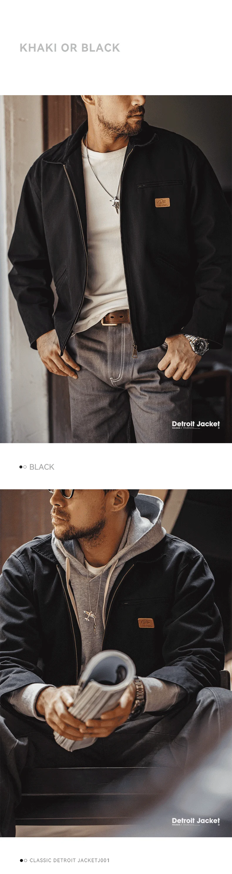 Maden Retro Interstellar Same Style J001 Jacket Canvas Detroit Hunting Jacket Heavyweight Pocket Work Jacket Lapel Collar Coat
