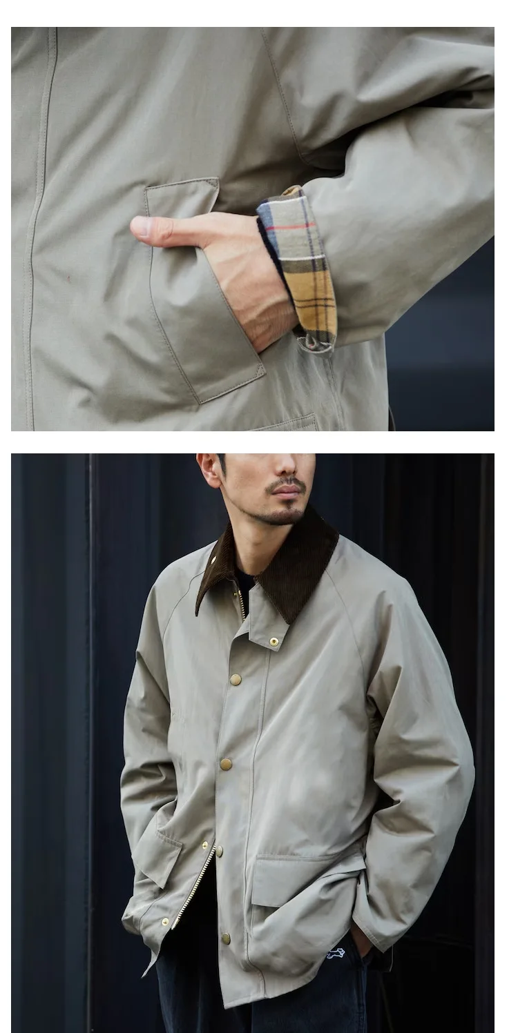 Breathable, Waterproof, Durable, Windproof Jacket, Casual Men's and Women's Spring-Autumn Checkered Workwear Coat US Size