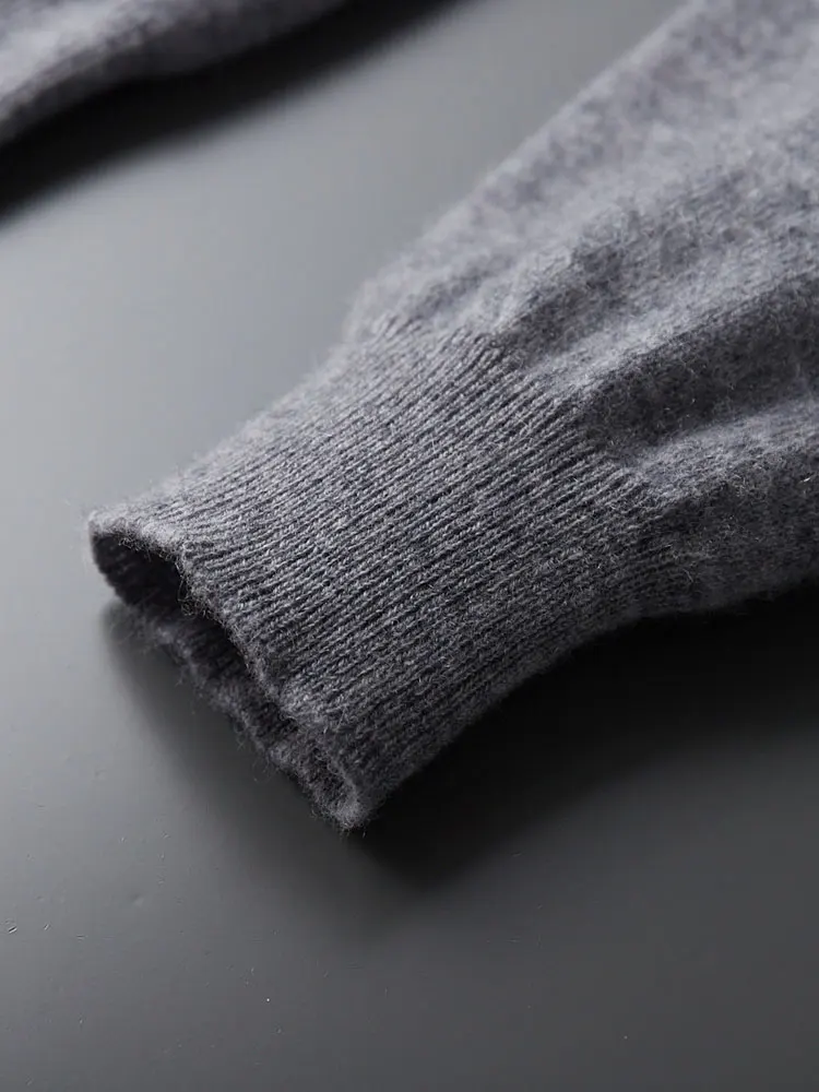 Autumn Winter Men's Wool Sweater Turtleneck Long Sleeve Pullover Smart Casual 100% Merino Wool Knitwear Soft Warm Jumper Clothes