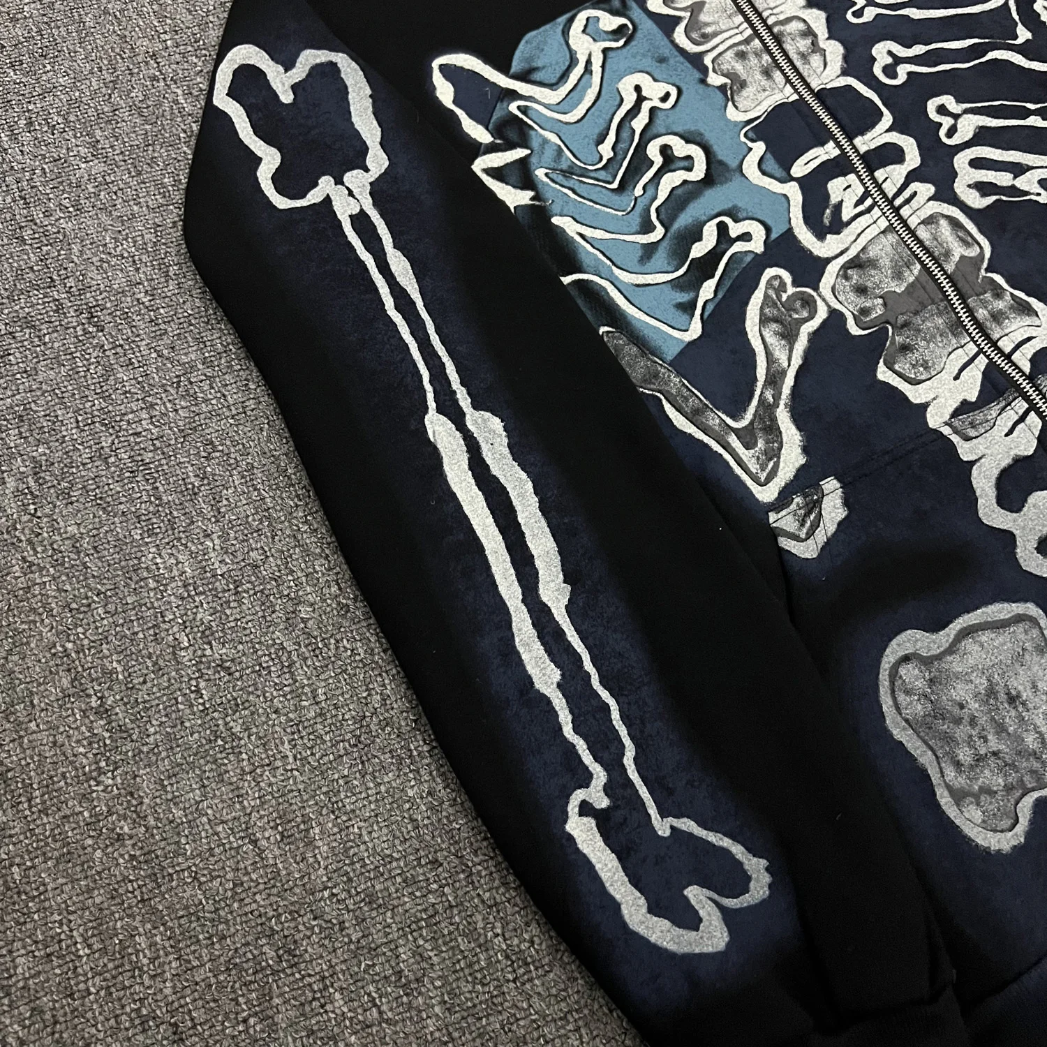 Cactus Jack Baggy Skull Skeleton Hoodie Zip Up Plush Pullover Cardigan Oversized Zipper Hoodies Y2k Streetwear Men Clothes