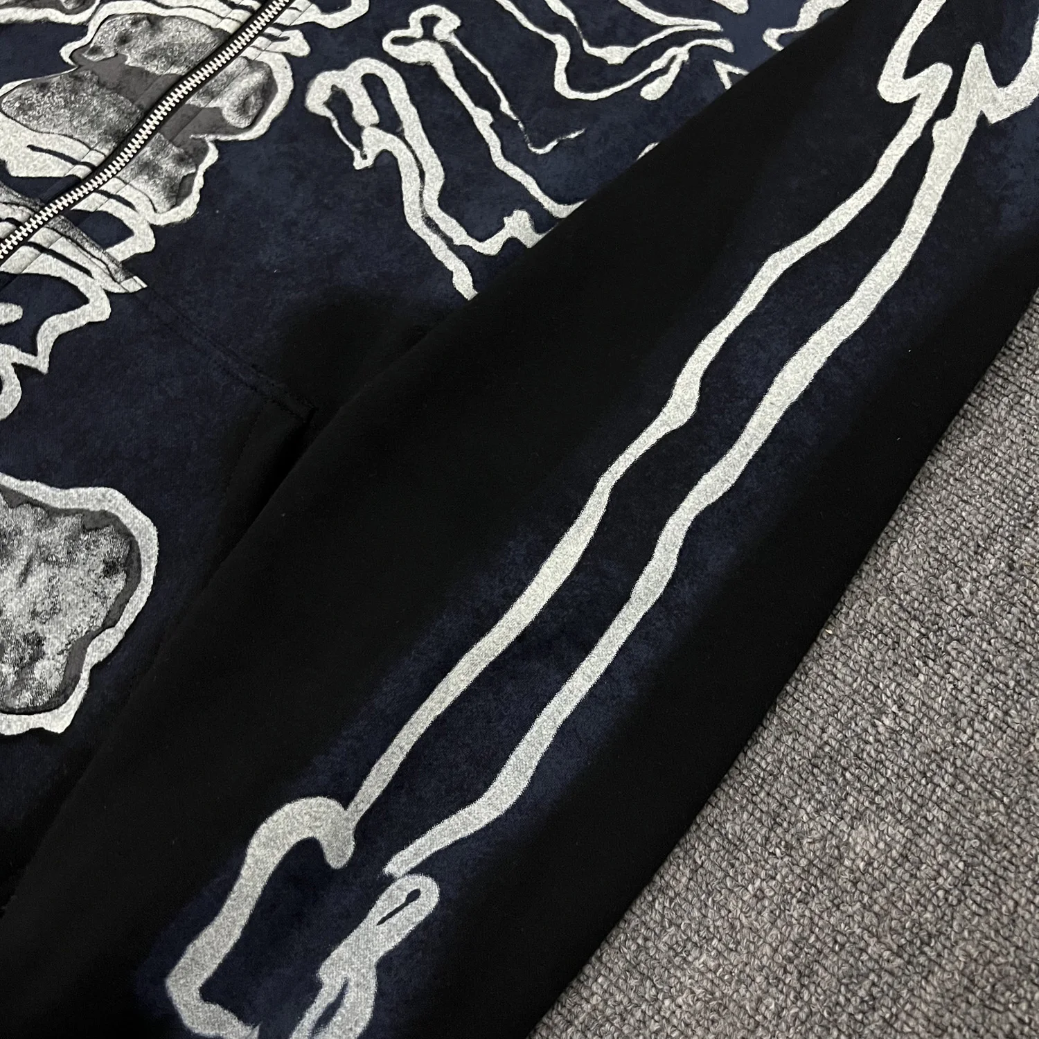 Cactus Jack Baggy Skull Skeleton Hoodie Zip Up Plush Pullover Cardigan Oversized Zipper Hoodies Y2k Streetwear Men Clothes