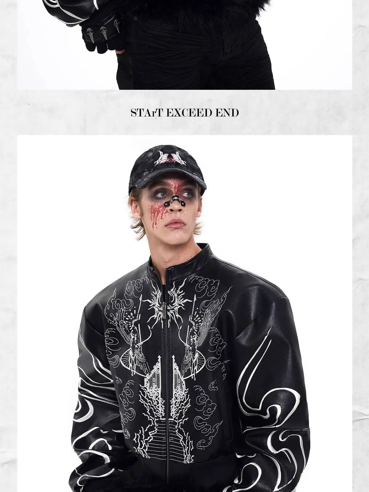 LUZHEN 2025 New Personalized Pattern Printed Motorcycles Leather Jacket Men's Fashion Streetwear High Quality Male Coat JY3320