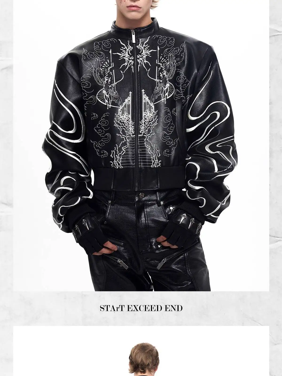 LUZHEN 2025 New Personalized Pattern Printed Motorcycles Leather Jacket Men's Fashion Streetwear High Quality Male Coat JY3320