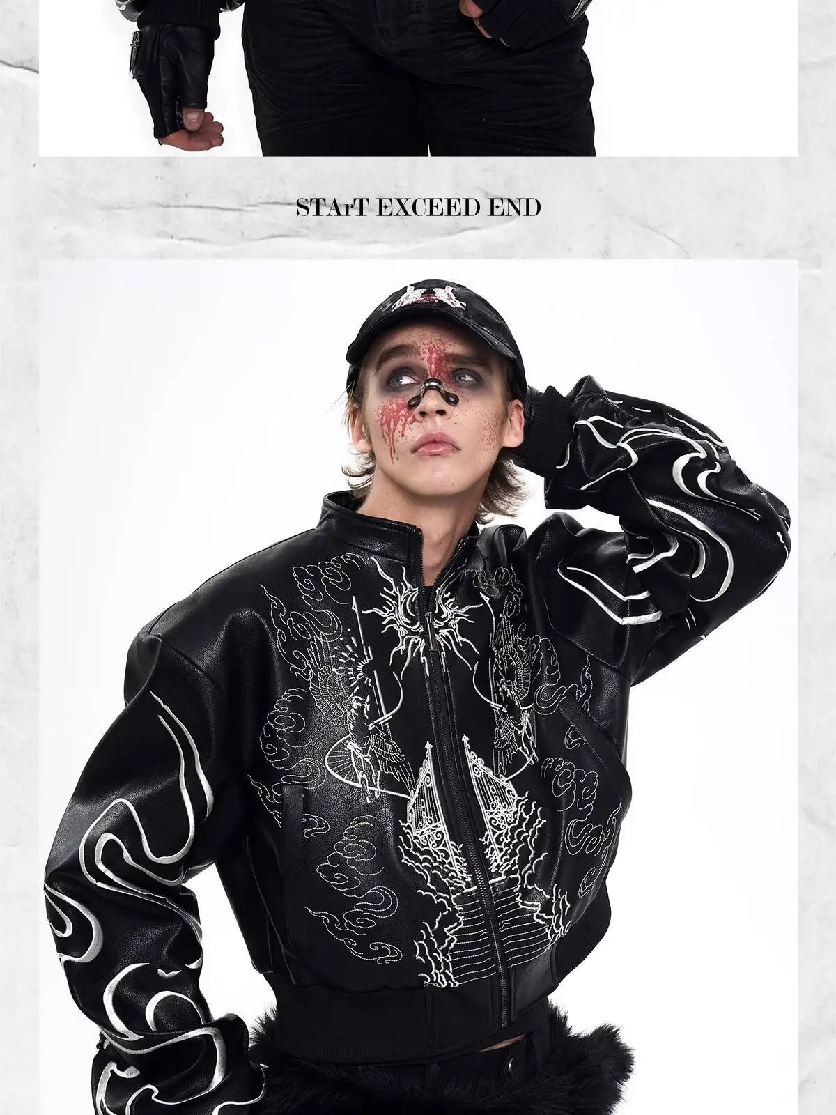 LUZHEN 2025 New Personalized Pattern Printed Motorcycles Leather Jacket Men's Fashion Streetwear High Quality Male Coat JY3320