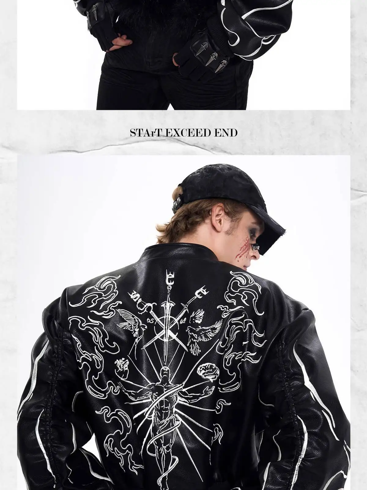 LUZHEN 2025 New Personalized Pattern Printed Motorcycles Leather Jacket Men's Fashion Streetwear High Quality Male Coat JY3320