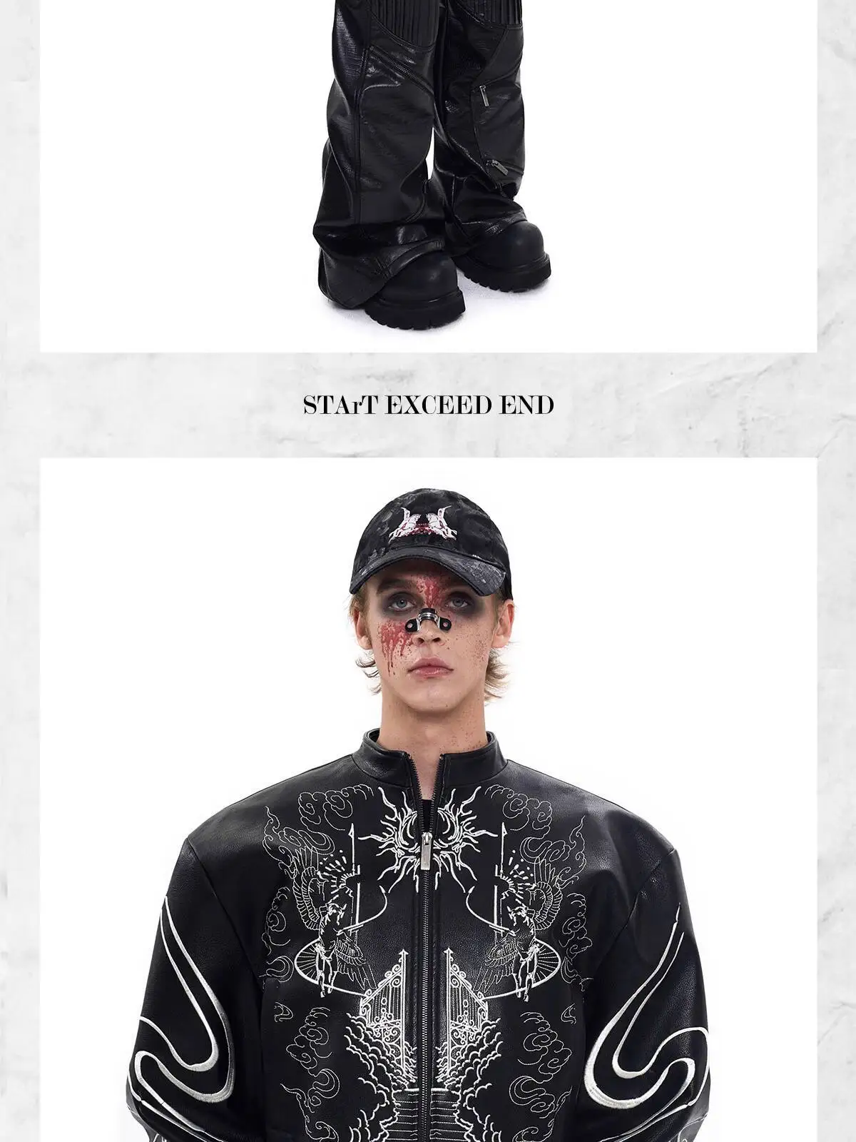 LUZHEN 2025 New Personalized Pattern Printed Motorcycles Leather Jacket Men's Fashion Streetwear High Quality Male Coat JY3320