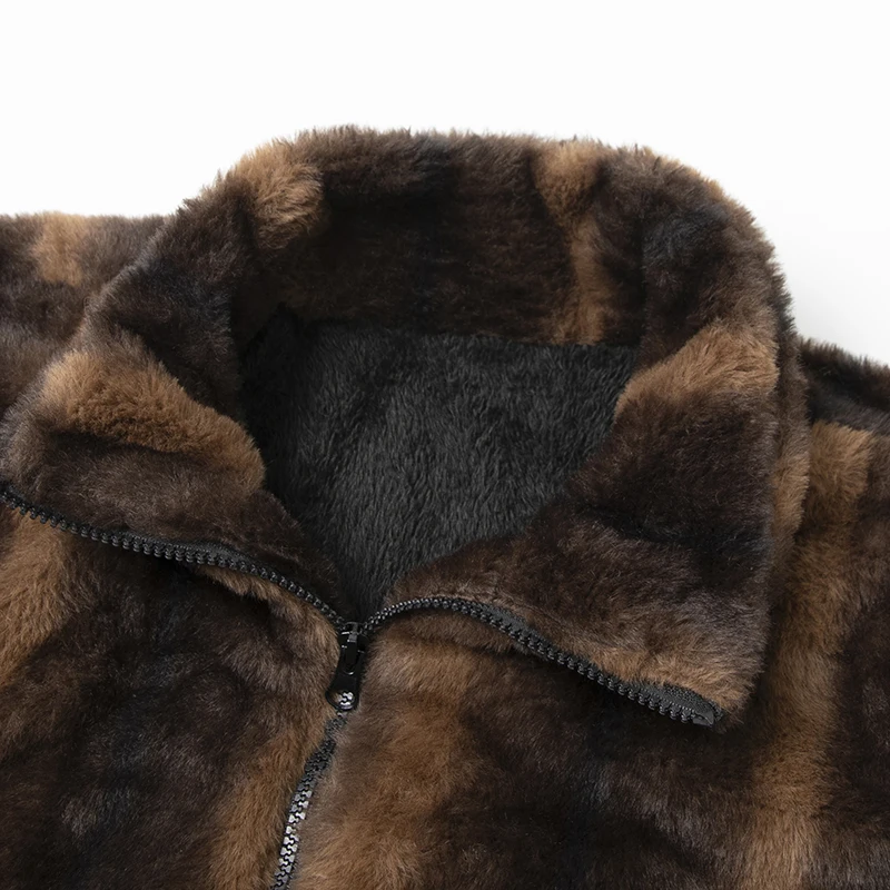 YJKVUR Men's Jacket 2025 Winter New Thick Warm Double-Sided Fleece Lined Windproof Outerwear for Cold Weather Soft Comfortable 