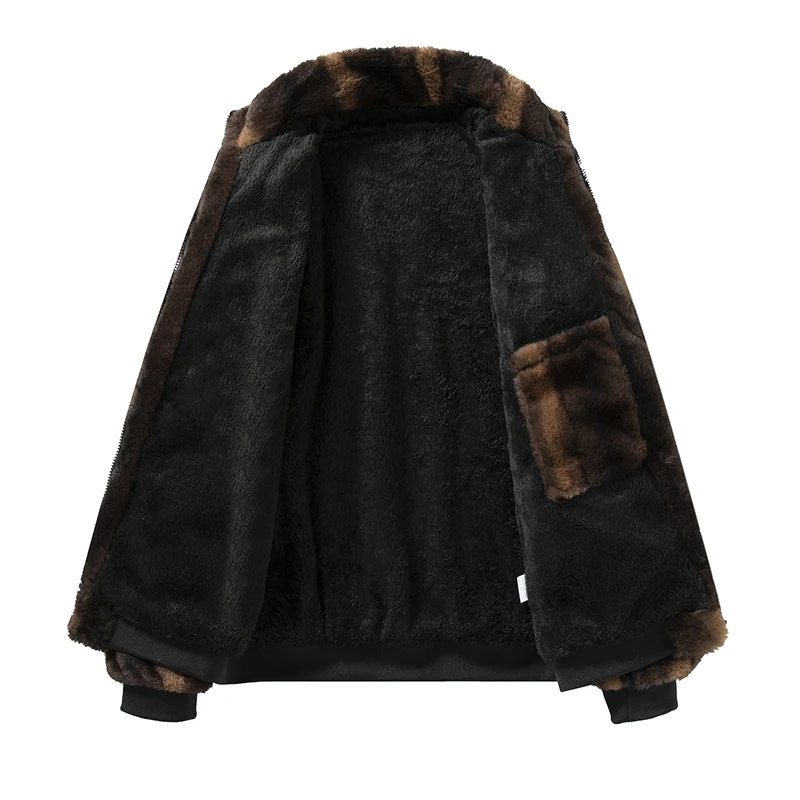 YJKVUR Men's Jacket 2025 Winter New Thick Warm Double-Sided Fleece Lined Windproof Outerwear for Cold Weather Soft Comfortable 