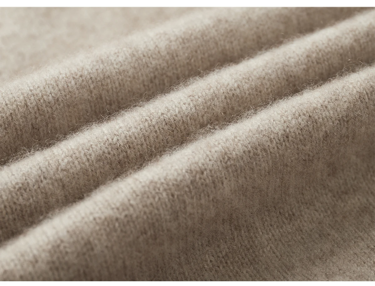 New Men 100% Merino Wool Sweater Long Sleeves Stand-up Collar Pullover Cashmere Soft Disk Buckle Clothing Warm Leisure Men's Top