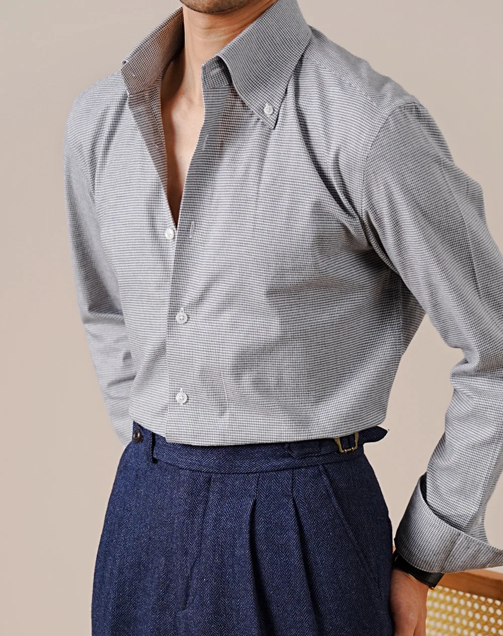 100% Pure Cotton Italian Style Large Pointed Collar Long Sleeve Shirt Men Casual Business Gentleman Commuter Camiseta Masculina
