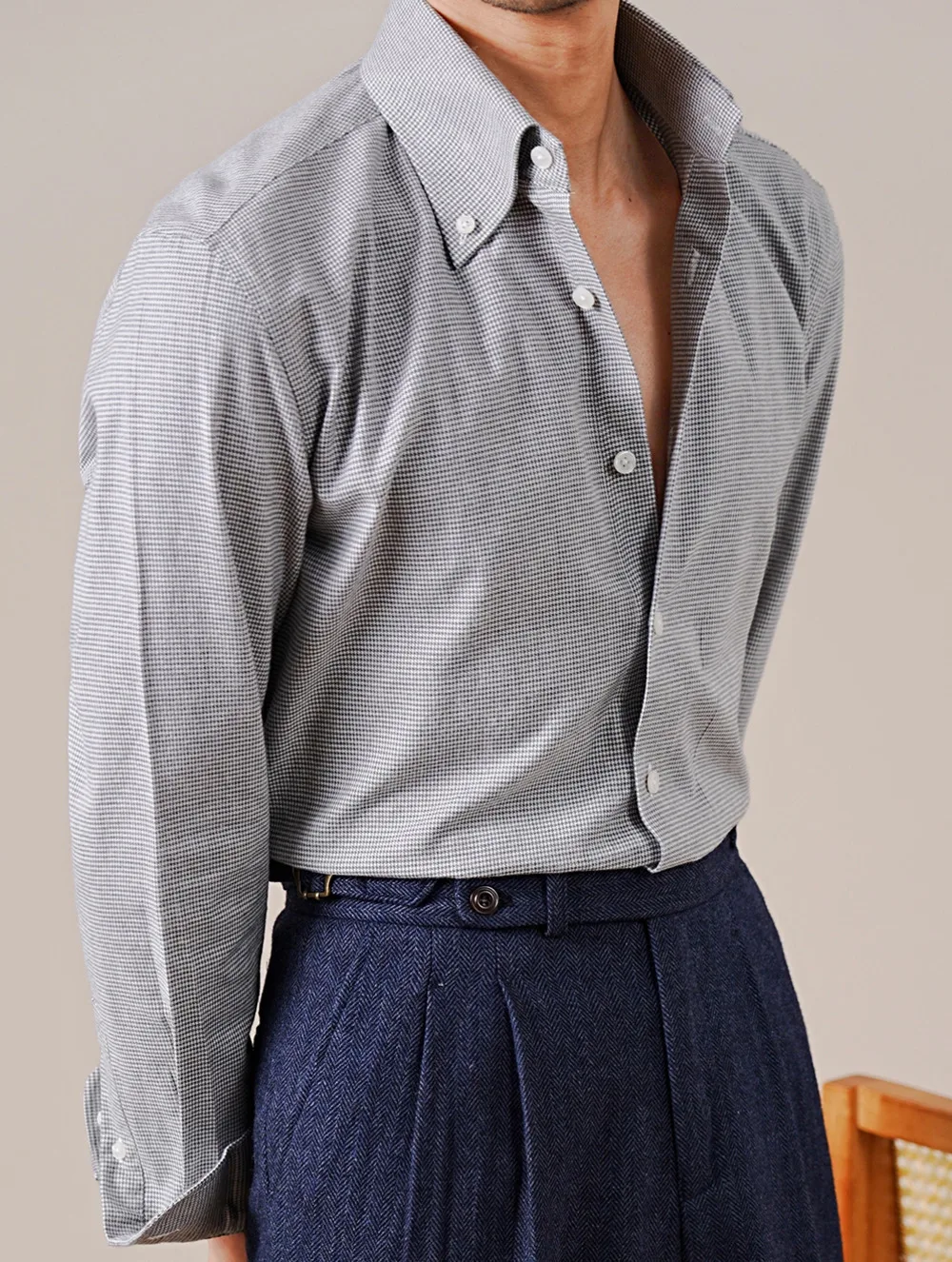 100% Pure Cotton Italian Style Large Pointed Collar Long Sleeve Shirt Men Casual Business Gentleman Commuter Camiseta Masculina