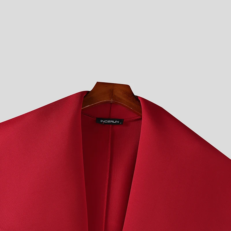 Men Long Style Trench Lapel Sleeveless Solid Color Streetwear Casual Male Cardigan With Belt 2025 Fashion Coats S-5XL INCERUN