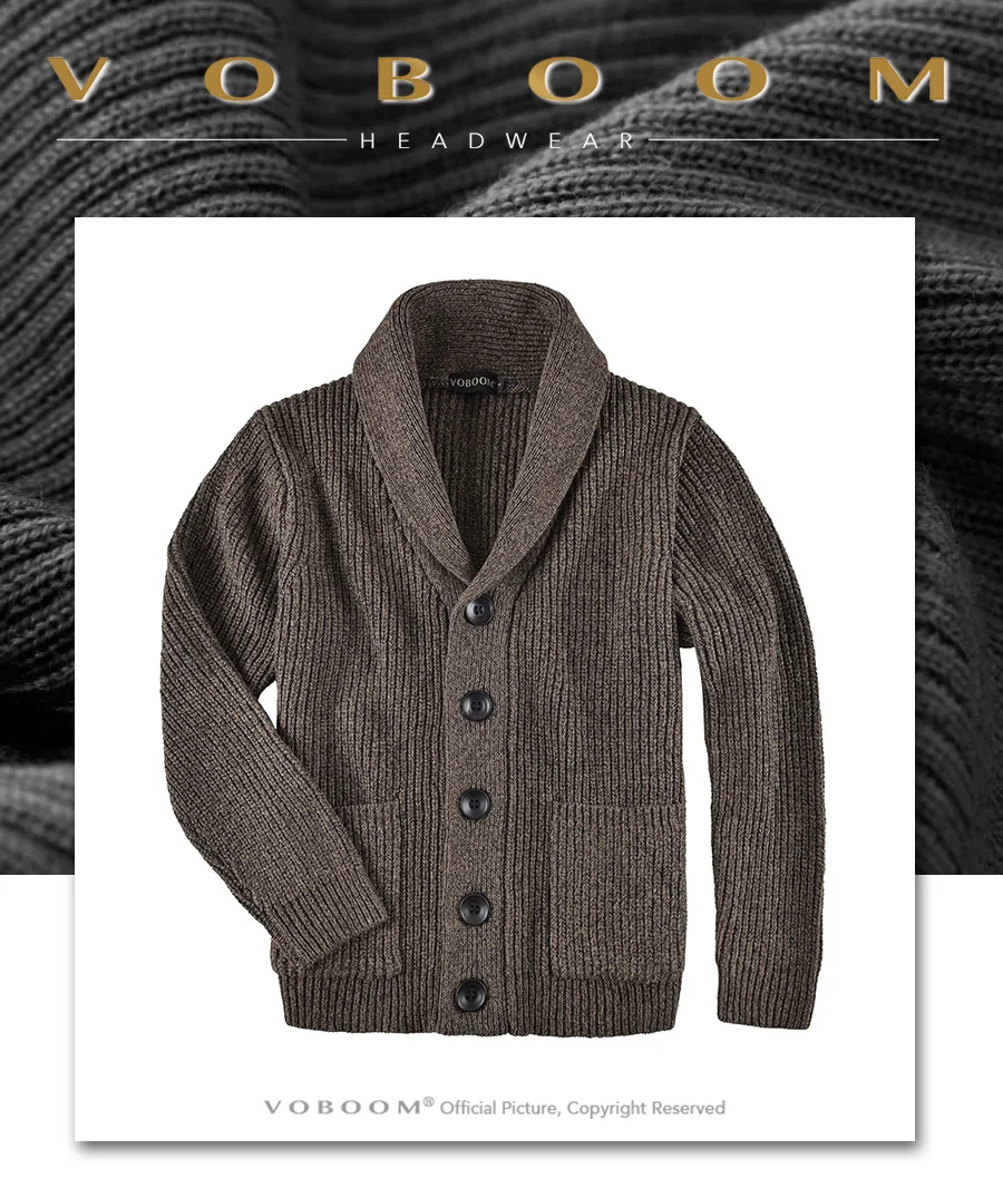 VOBOOM Samll Size S M Mens Shawl Collar Cardigan Sweater Button Down Ribbed Knit Sweaters Chunky Casual Cardigan with Pockets
