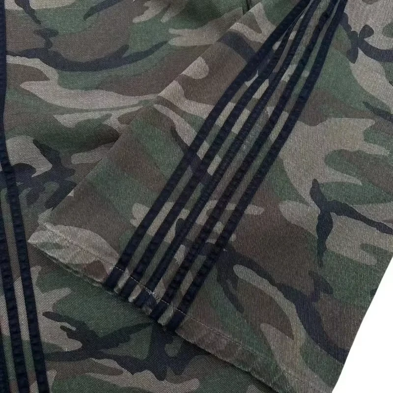 Retro Y2K Baggy Jeans Wide Leg Denim Pant Men's Camouflage Embroidered Striped Harajuku Sweatpants Women Hip Hop Streetwear Camo