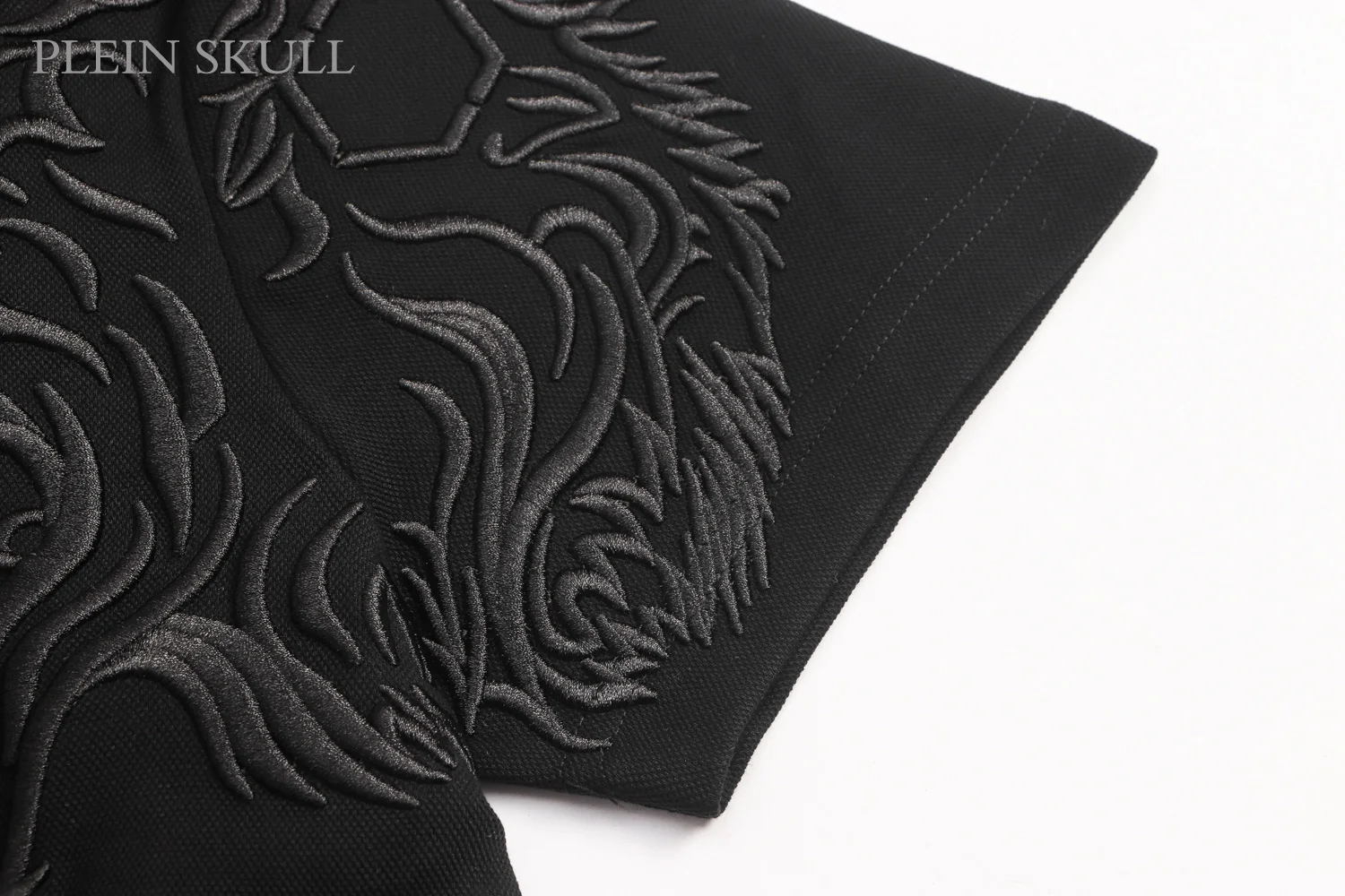 PLEIN SKULL Heavy Industry Embroidered Men's Fashion Short Sleeve Top Summer Gothic Fitness T-shirt Breathable Casual Sports Tee