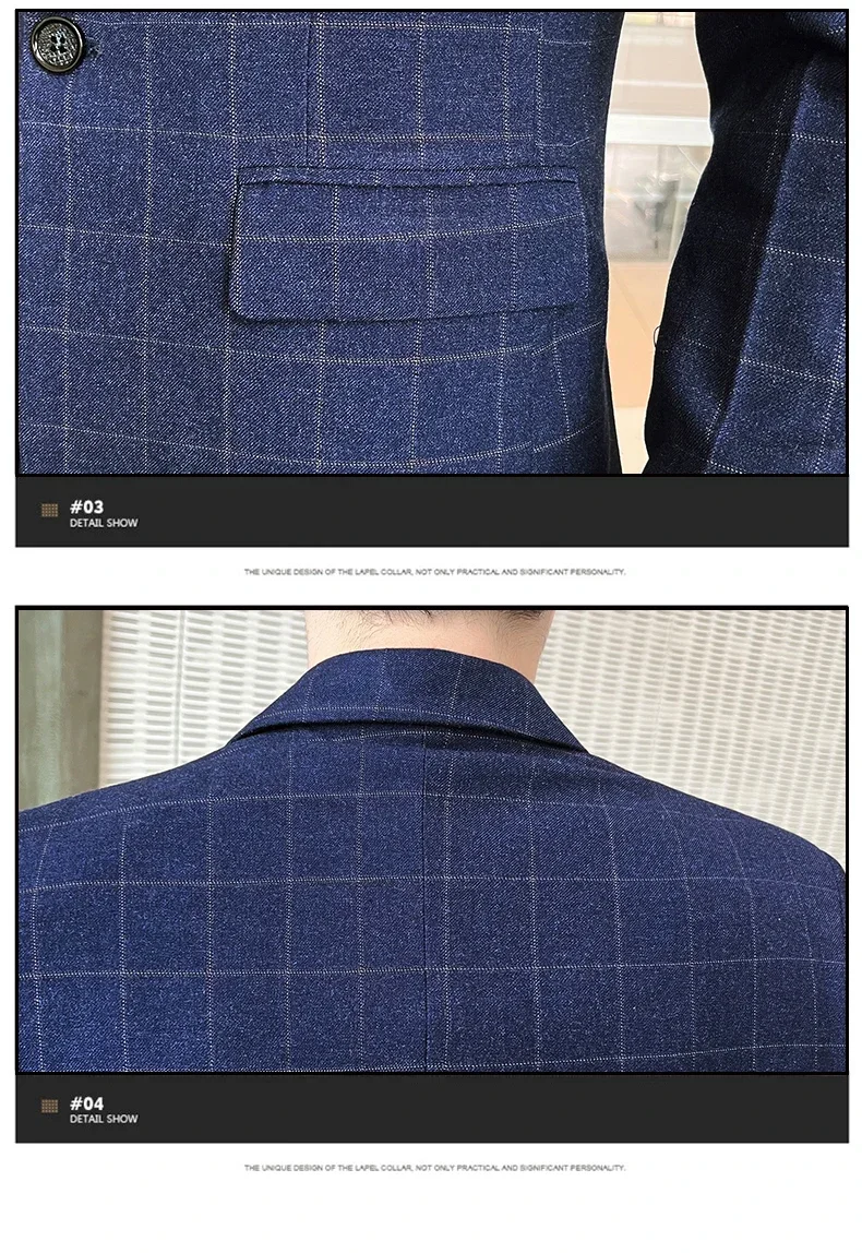 Suits (blazer+ Vest + Pants) Men Fashion Business Casual Hosts Slim-fit Gentleman Wedding Work Mens Suits 3 Piece M-5XL