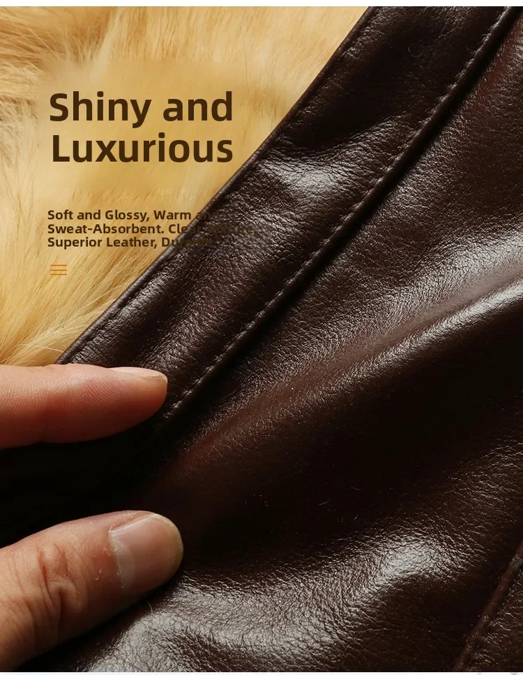 Genuine Leather Vest Men's Mid-Aged Autumn Winter Top Layer Cowhide Multi-Pocket Casual Father's Style Winter WarmthYY33