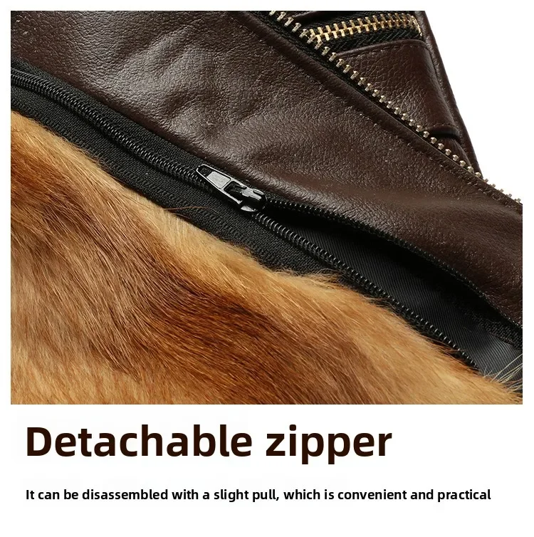 Genuine Leather Vest Men's Mid-Aged Autumn Winter Top Layer Cowhide Multi-Pocket Casual Father's Style Winter WarmthYY33