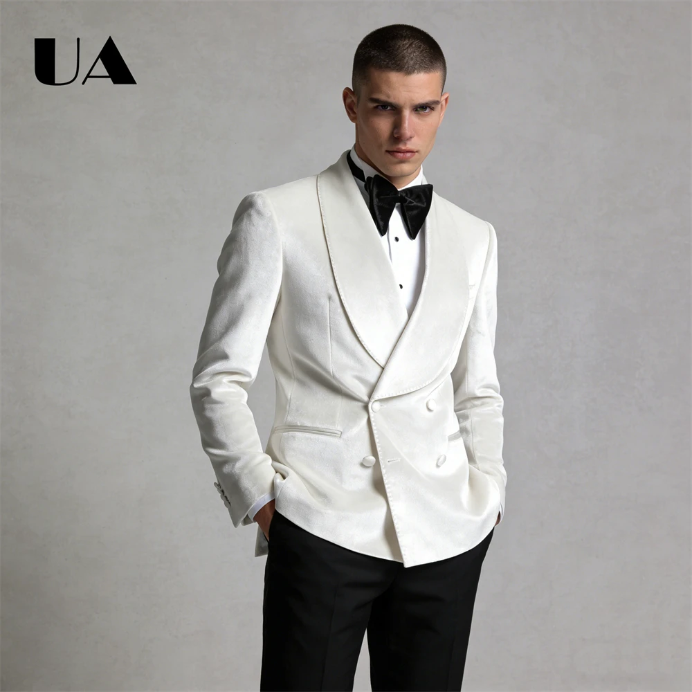 Wedding Suit for Groom and Groomsman 2026 New Double Breasted Suit Attire Customized Full Sleeves Suit Blazer Many Colors