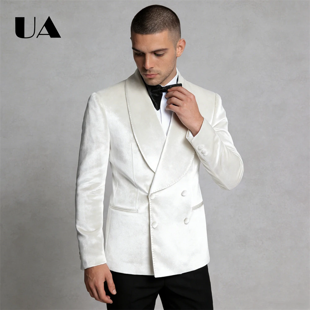 Wedding Suit for Groom and Groomsman 2026 New Double Breasted Suit Attire Customized Full Sleeves Suit Blazer Many Colors