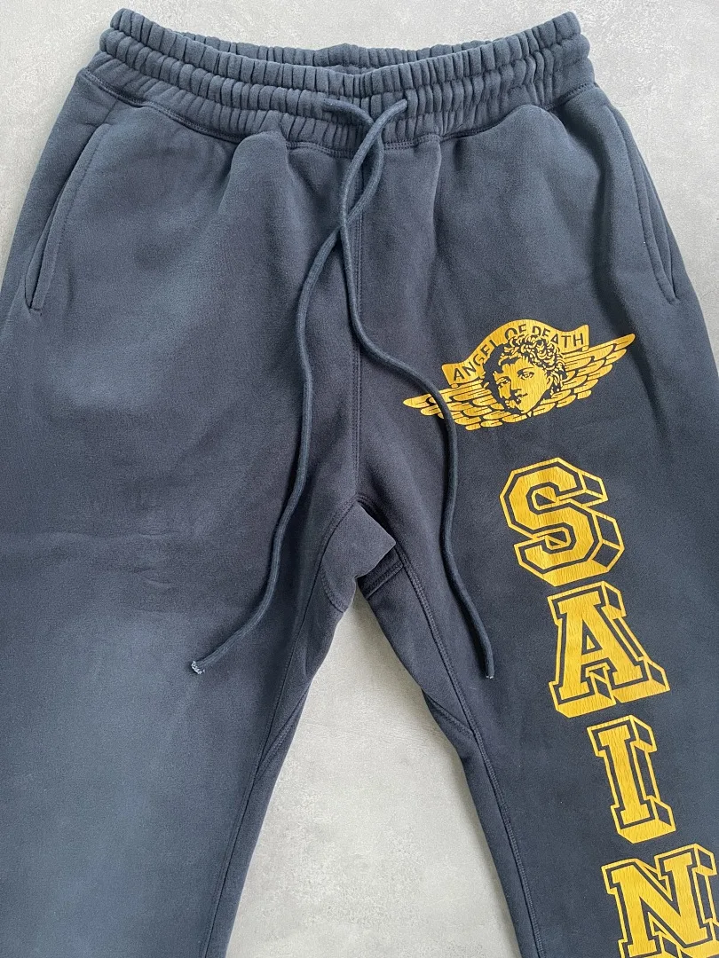 24ss Saint Washed Red Angel Printed Women Men Sweatpants Trousers Loose Fit Joggers Men Pants Sweatpants
