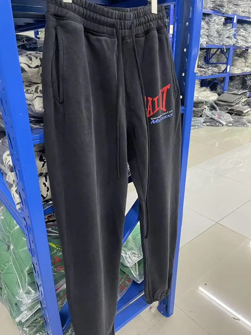 24ss Saint Washed Red Angel Printed Women Men Sweatpants Trousers Loose Fit Joggers Men Pants Sweatpants