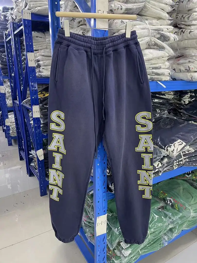 24ss Saint Washed Red Angel Printed Women Men Sweatpants Trousers Loose Fit Joggers Men Pants Sweatpants