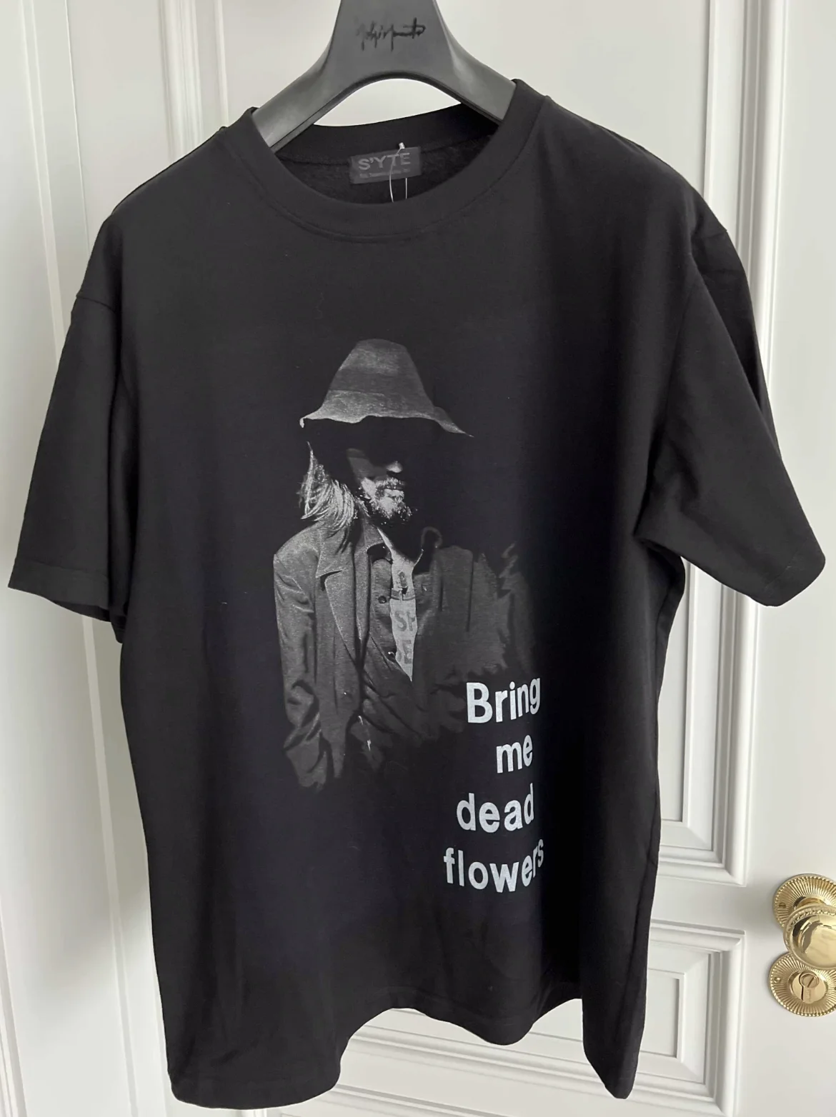 TOP-YAMAMOTO original design pure cotton black printed T-shirt, dark T-shirt