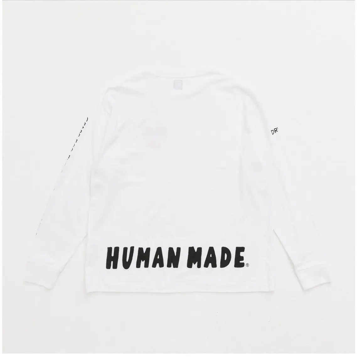 HUMAN MADE Heart Letter Print Long Sleeve T Shirt Crewneck 100% Cotton Unisex