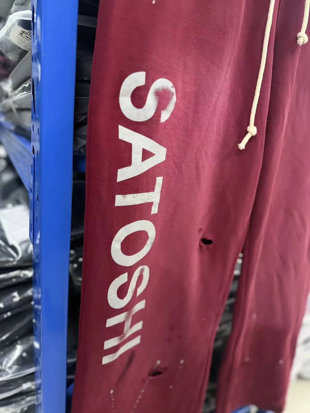 Satoshi Nakamoto SS26 Washed Splashing ink graffiti and destruction Pants Men Women Trousers Jogger Drawstring Sweatpants