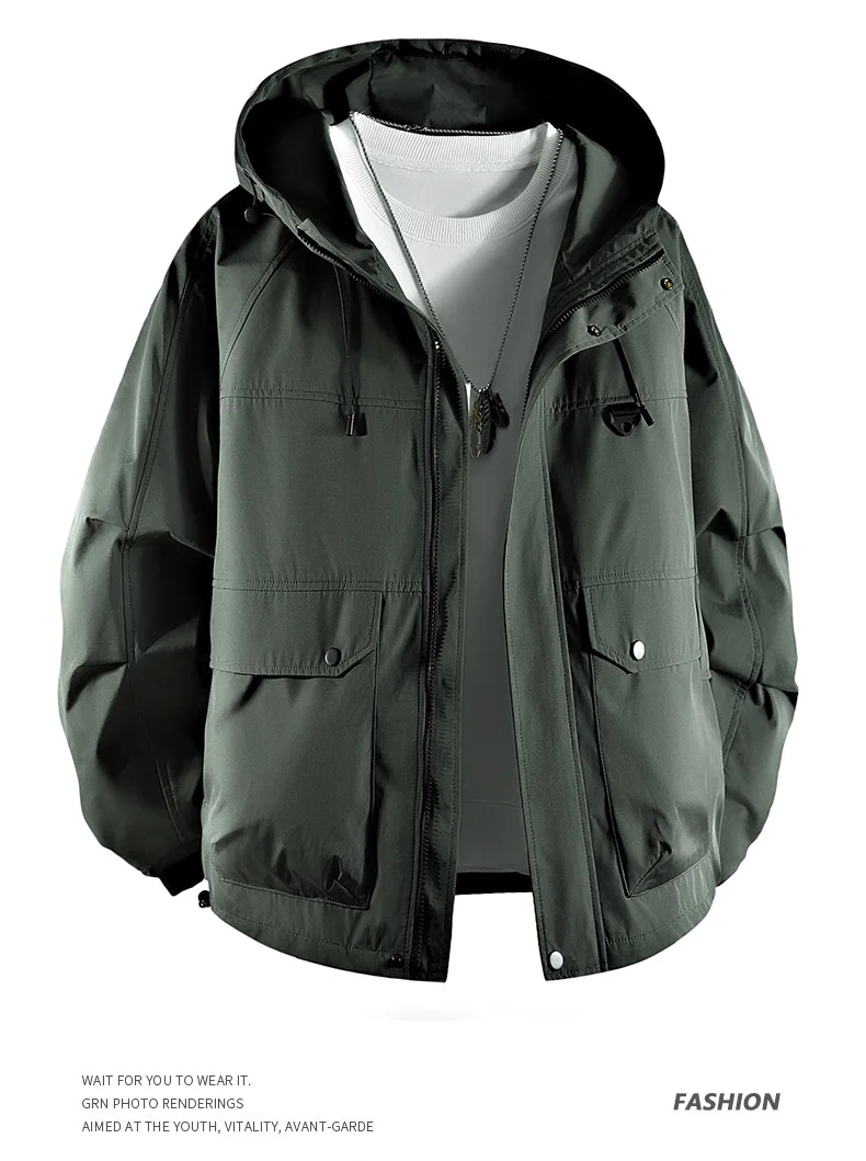 Big Size 8XL Men's Casual Jacket Hooded Waterproof Windbreaker Male Oversized Plus Large 120kg Camping Fishing Windproof Autumn