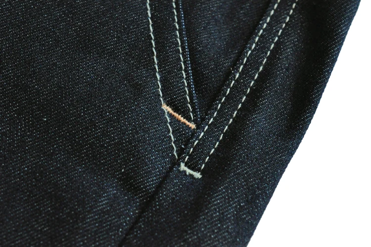 SauceZhan 266XX Mens Shorts Jeans Selvedge Denim Knee Length Mens Jeans Indigo Straight Fit 12.5 Oz