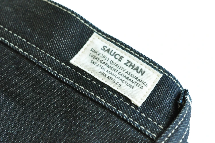 SauceZhan 266XX Mens Shorts Jeans Selvedge Denim Knee Length Mens Jeans Indigo Straight Fit 12.5 Oz