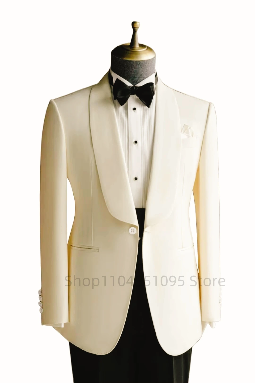 1 Piece Formal Wedding Business Coat Top Men Single Breasted Shawl Lapel Jacket Smart Casual Slim Fit Suit Blazer for Prom Party