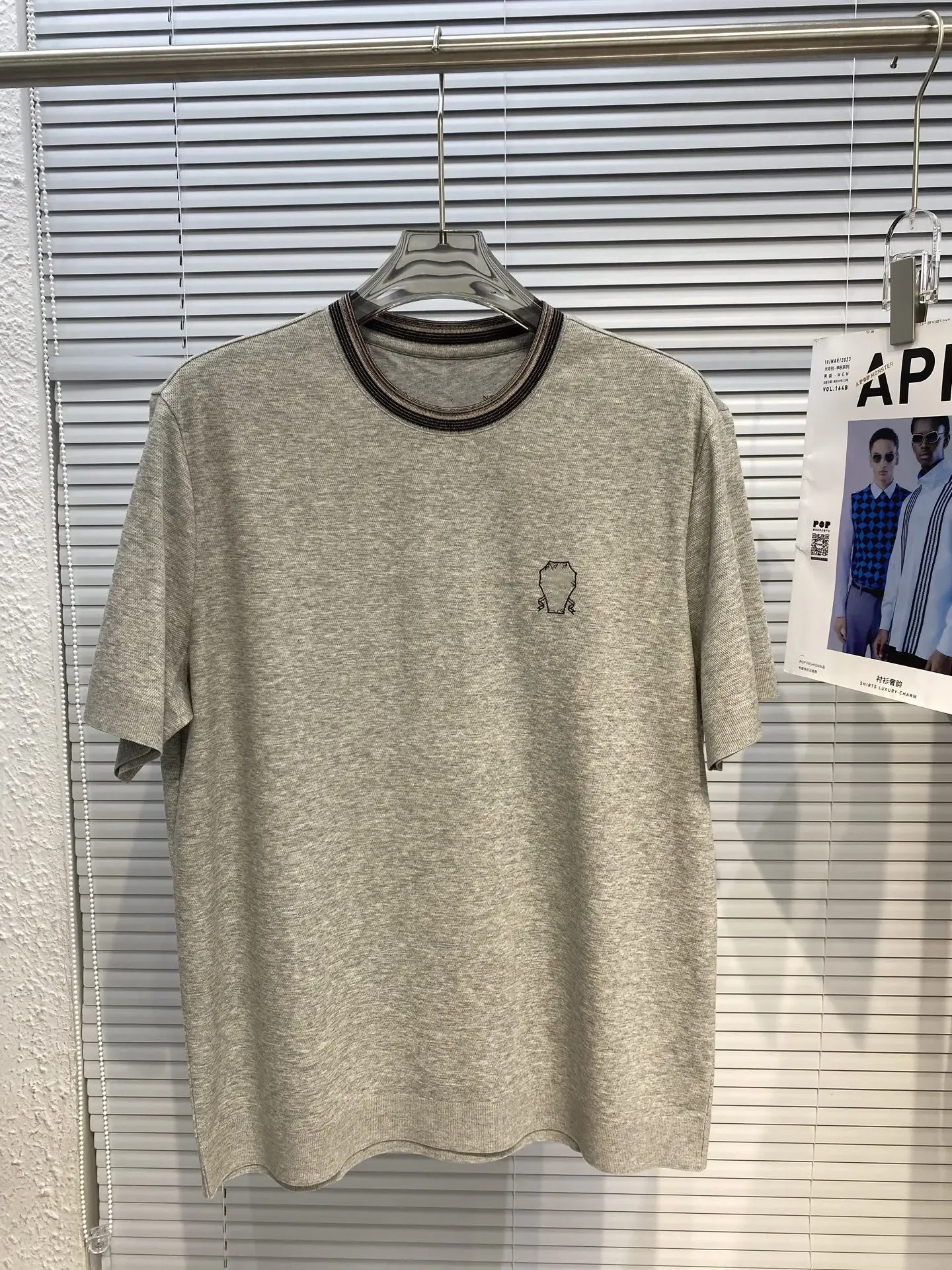 Italian BC 26ss casual striped contrasting short-sleeved T-shirt