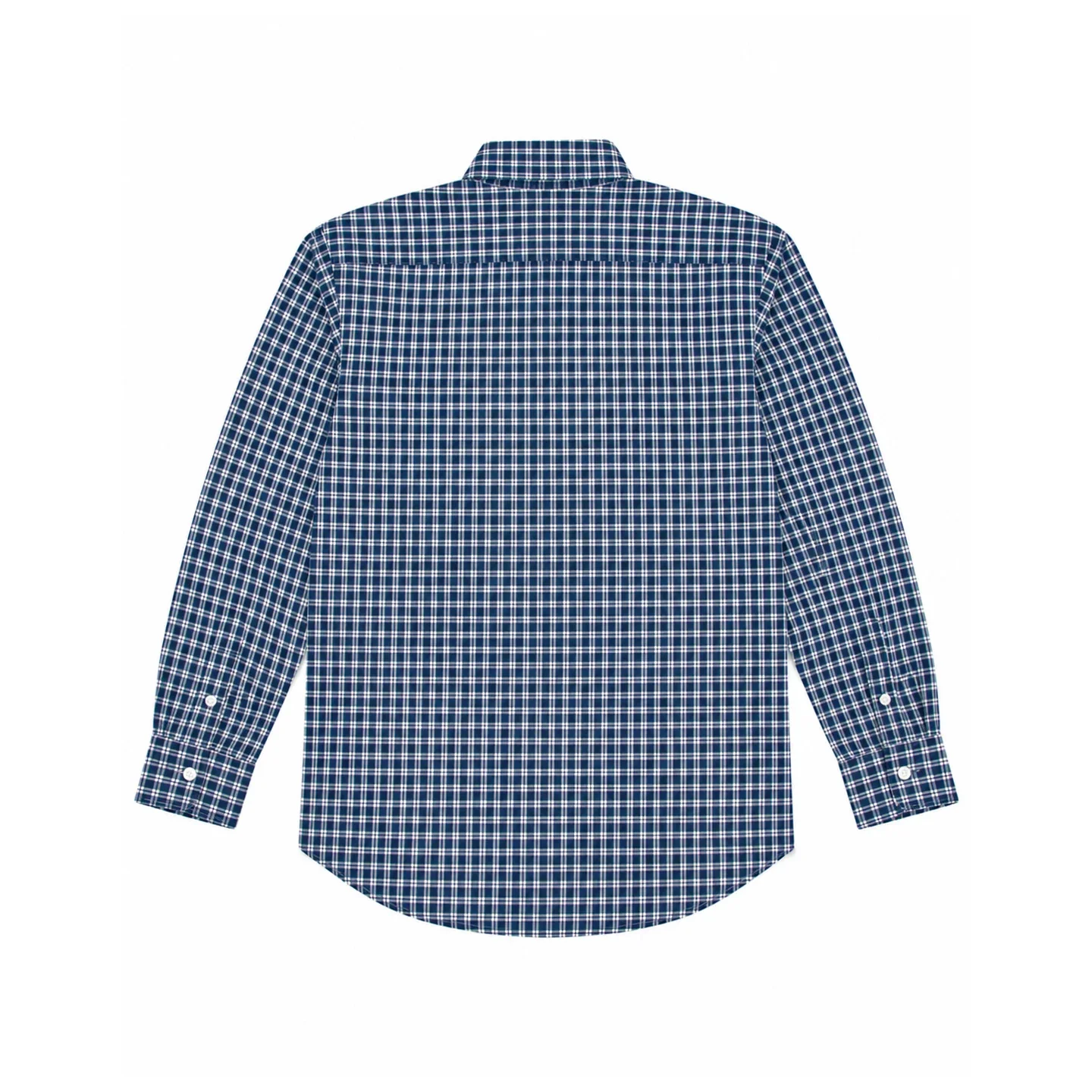 CH Mens Essential Lapel Subtle Letter Embroidery Full Grid Long Sleeve Shirt Office Casual Dual Use Top