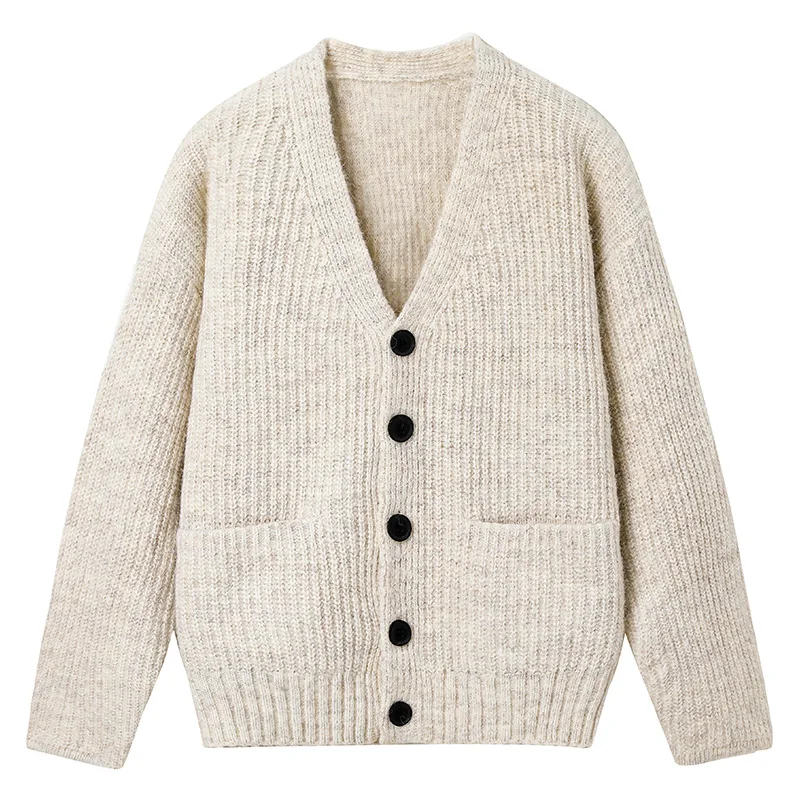Men's Autumn and Winter Outdoor Comfortable Windproof Warm Cardigan Sweater Fashion Trend Versatile Knitted Warm Casual Jacket