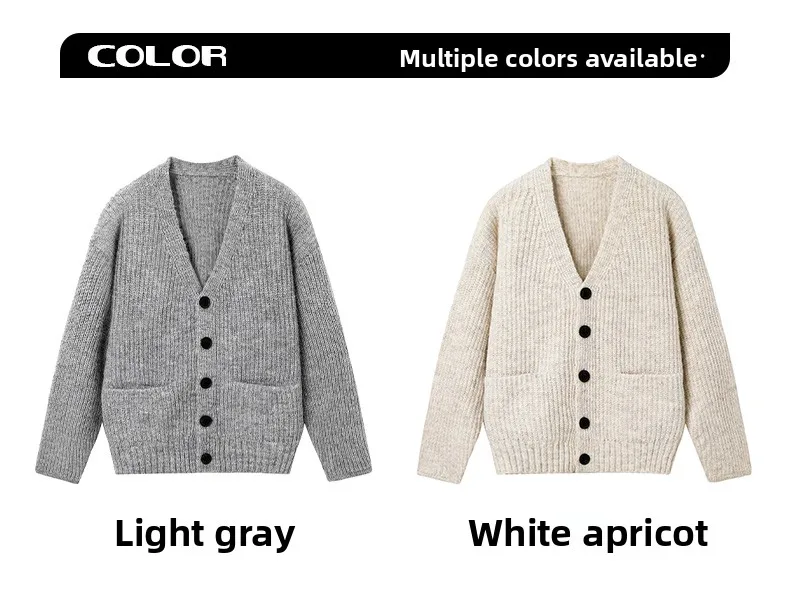 Men's Autumn and Winter Outdoor Comfortable Windproof Warm Cardigan Sweater Fashion Trend Versatile Knitted Warm Casual Jacket