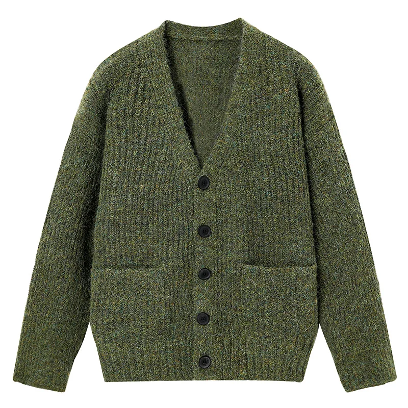 Men's Autumn and Winter Outdoor Comfortable Windproof Warm Cardigan Sweater Fashion Trend Versatile Knitted Warm Casual Jacket